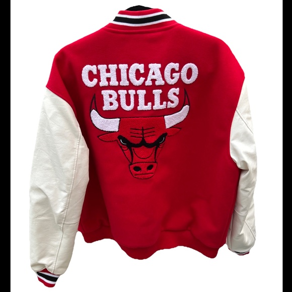 Men’s NBA Chicago Bulls Bomber Varsity Jacket XL NWT ￼ - Picture 2 of 15